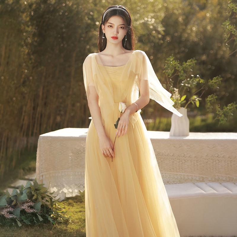 Mori Style 2025 Autumn Bridesmaid Dress: Elegant Fairy Evening Gown for Women’s Graduation and Special Occasions