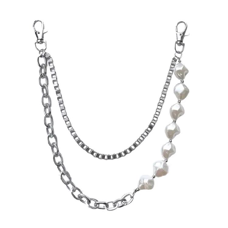 

Pants Chain Trendy Accessory Stylish Chain Belt Irregular Imitation Pearls Pants Chain for Casual Wear Party Occasions 1