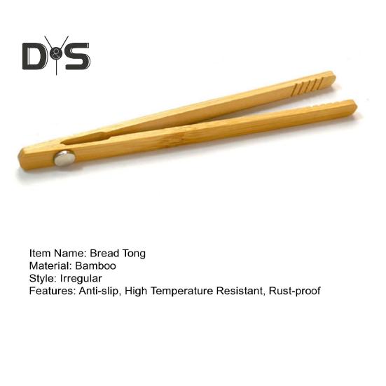 1/2 Stück Bambus-Toasterzange, magnetische Servierzange zum Kochen, Mini-Anti-Rutsch-Bambus-Utensilien für Speck, Brot, Salat