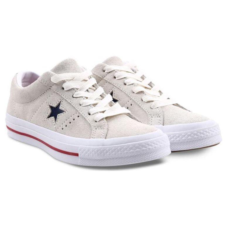 Converse One Star Retro Casual Slip Resistant Durable Lightweight Low Top Skate Shoes Unisex sneaker Gray 161195C