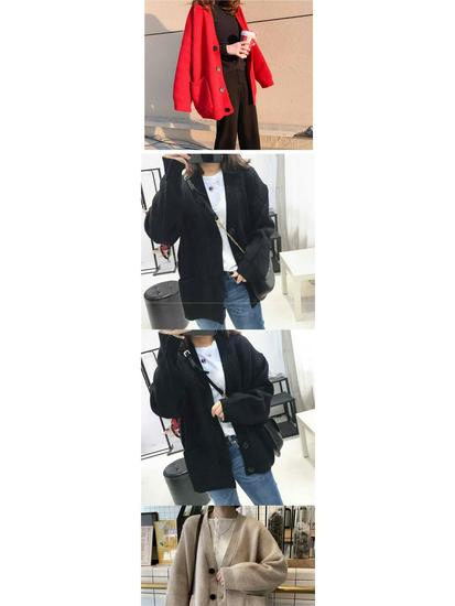 Women's Korean-Style Loose Knitted Cardigan - Early Spring Plus Size, Celebrity-Inspired