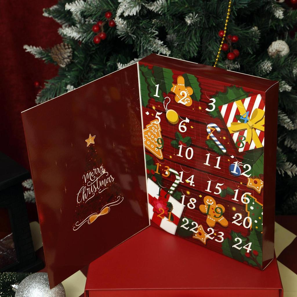 Fillable Advent Calendar Box - 24-Day Christmas Countdown Calendar for Gifts Candy, Holiday Countdown for Birthday Valentine's
