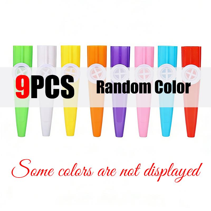 3-9PCS Plastic Kazoo Whistle Random Mixed Color Flute Whistle Harmonica Musical Instrument Educational Prop for Music Lovers ZYF