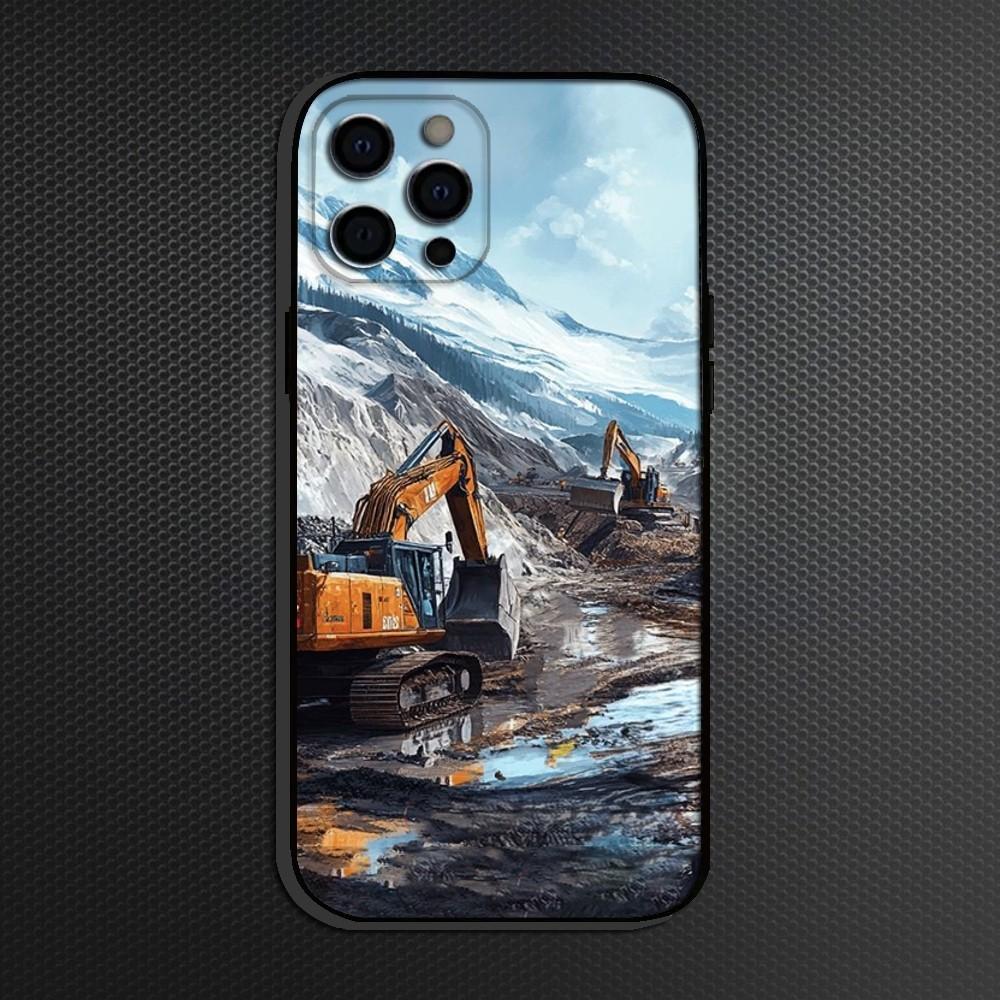

Classic C-Caterpillares Truck Phone Case For iPhone 16,15,14,13,12,11 Plus,Pro Max, Soft Silicone Black Cover iPhone14Pro