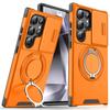 Armor Magnetic Ring Stand Case For Samsung Galaxy S24 S23 S22 S21 Ultra S23 S24 Plus S20 FE Cover Slide Lens Protection Funda
