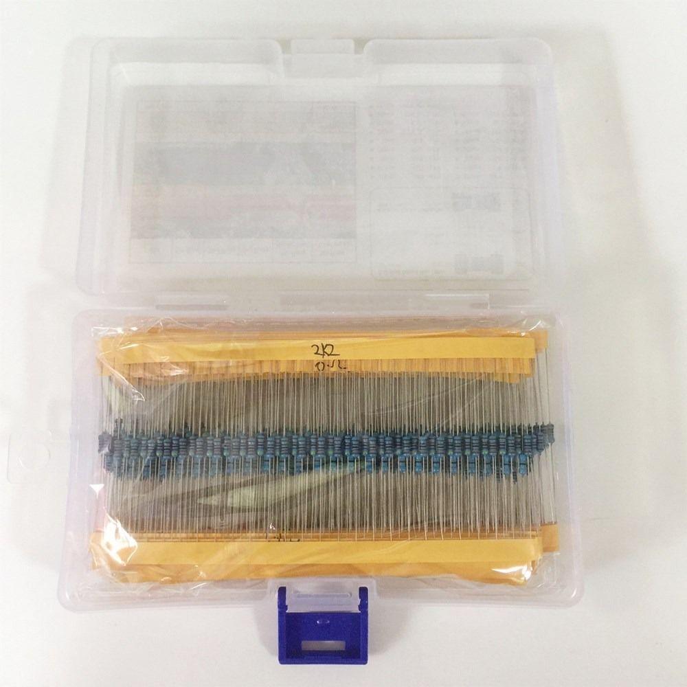 525pcs 17 Values Resistors Assortment Kit 0.25W 1/4W Resistors Metal Film Resistor Kit  Electronics