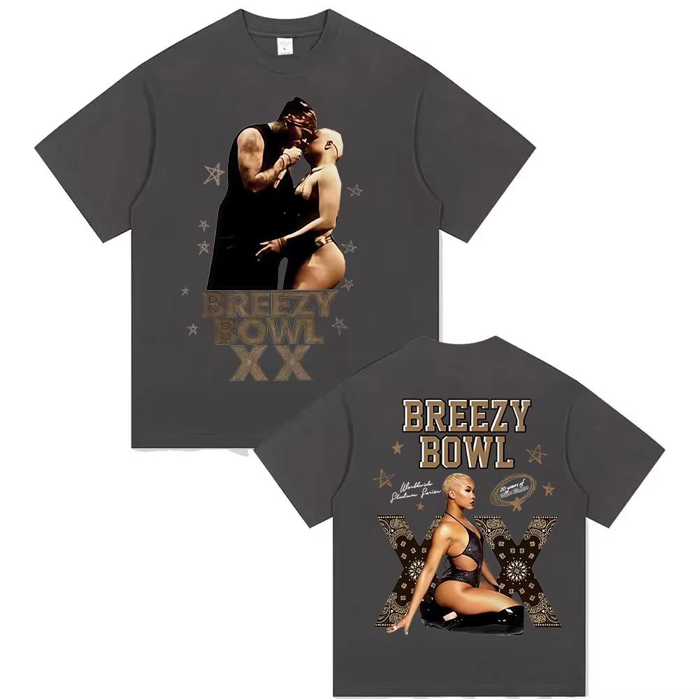 

Chris Brown Breezy Bowl XX Tour 2025 Merch T Shirt Men Women High Quality Harajuku Vintage T-shirts Hip Hop Short Sleeve T-shirt 4XL