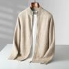 Maglione Caldo da Uomo 100% Lana Merino con Collo Alto Cardigan Spesso con Zip Autunno Inverno Nuovi Top a Manica Lunga in Maglia di Cashmere