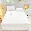 Solid Color Brushed Fitted Sheet Set Simple Mattress Protector Soft Breathable Bed Cover for Home Bedroom