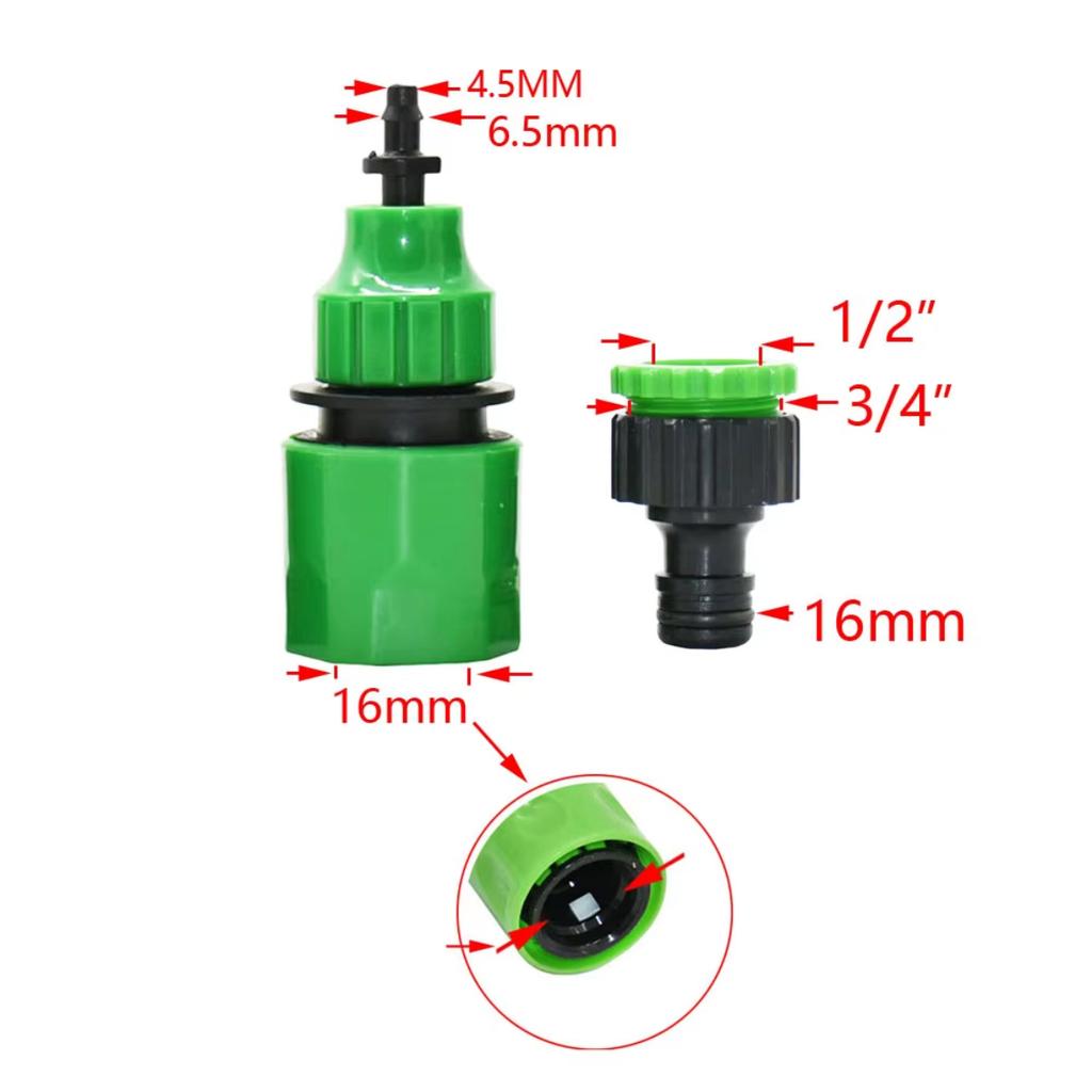 Zahradní kohoutek 1/4" Hadicová rychlospojka 4/7 8/11 16mm Hrdlo Spojka vodovodní trubky 1/2" 1" 3/4" Vnější vnitřní závit Adaptér pro kapkovou závlahu