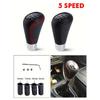 Universal 5 Speed Manual Leather Red Stitch Gear Shift Knob Car Gear Stick Shift Knob Lever Manual Transmission M8 M10 M12