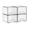 4pcs Stackable Storage Drawers Clear Home Storage Box Stackable Storage Drawers-Organize Makeup, Medicine Storage Accessories