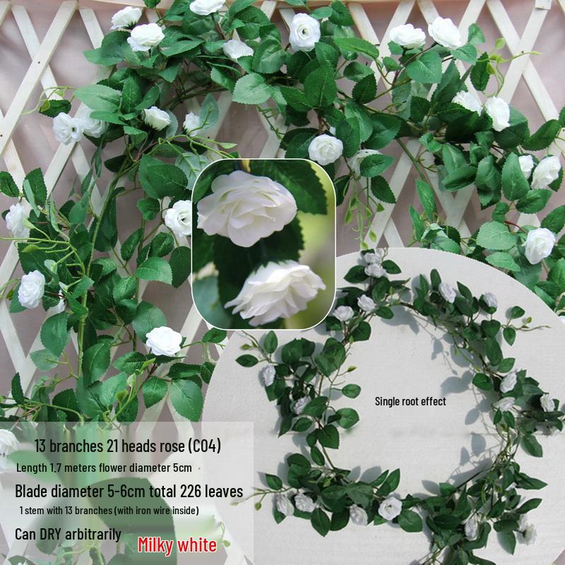 Artificial Rose Vine Hanging Decor for Walls and Ceilings
