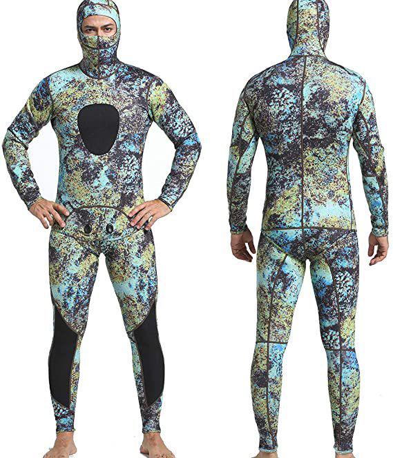 Camouflage Snorkeling & Spearfishing Wetsuit Set - 1.5/3/5MM for Cold Water Protection