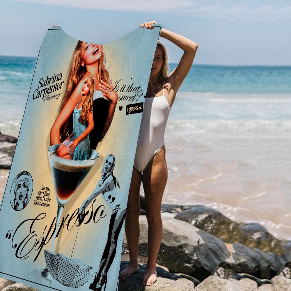 Fashion Singer S-sabrina Carpenter Beach Towel For Kids Bath Towel Pool Towel Vacation Gift Picnic Towel Party Gift