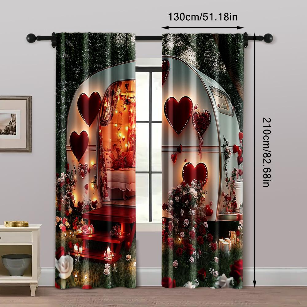 2 st, Fönsterdraperier happy valentine's day bakgrunder för fotografering röd och vit rosbakgrund touringbilsbakgrunder