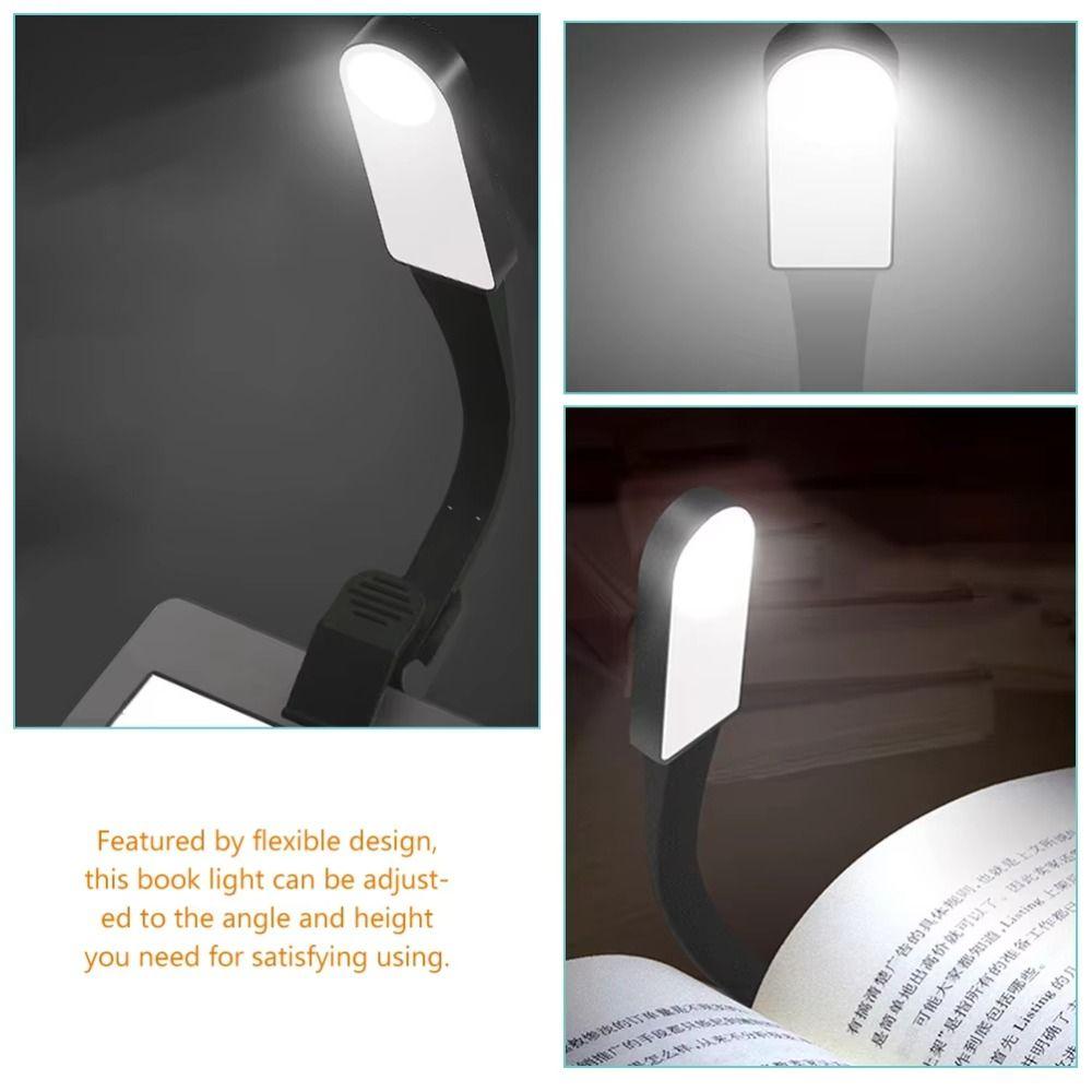Adjustable Book Clip Lamp 360 Degree Bending Portable Clamp Night Light 3 Colors Touch Dimming LED Reading Lights Bedside