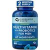 Carbamide Forte Comprimido Multivitamínico Para Hombres | Multivitamínico Para Hombres Con Probióticos Para Inmunidad y Energía | 60 Comprimidos Veganos Multivitamínicos Para Hombres