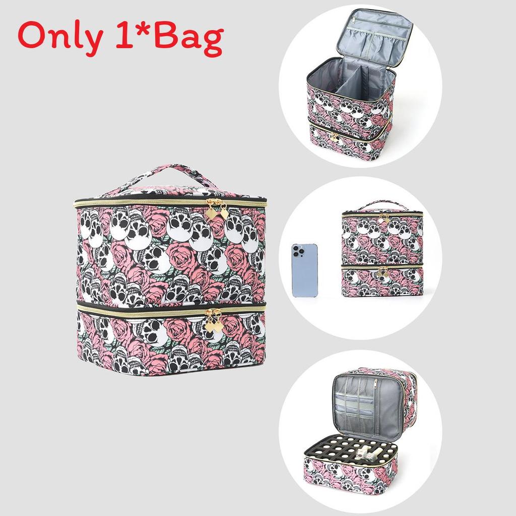 Modern Minimalist Double Layer Large Capacity Makeup Organizer For Travel And Home Use