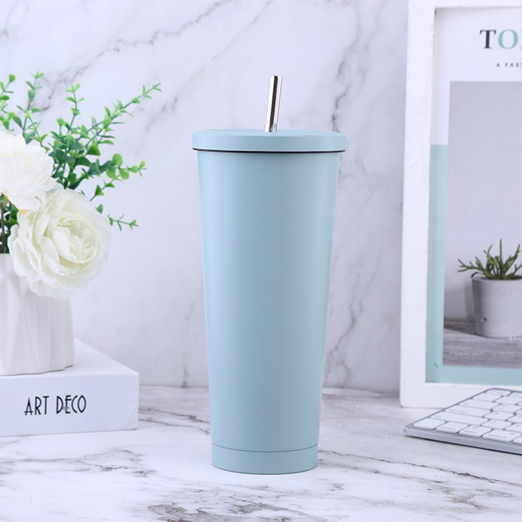 Straw Vacuum Cup Bottle Stainless Steel Insulated for Bubble Tea High Capacity 750ml
