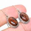 Natural Mahogany Obsidian Gemstone 925 Solid Sterling Silver Earring 1.25" G4a06