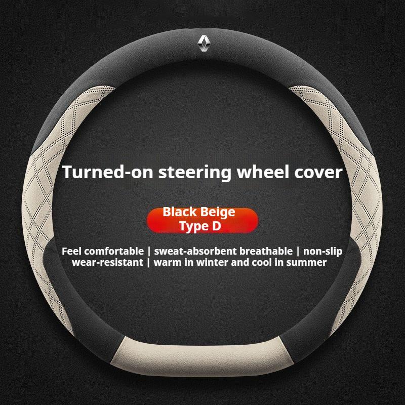 2026 Caliente Para Renault Pegatinas Interiores Cubierta de Volante de Gamuza para Coche 38cm Antideslizante Para Renault Sandero Duster Clio RS Captur Au