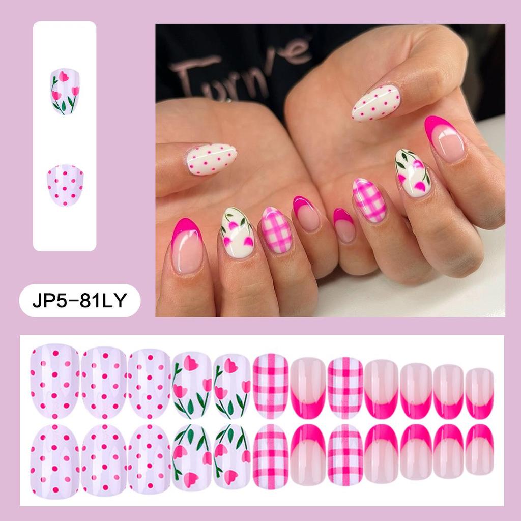 Pegatinas Desmontables para Uñas Estilo Europeo y Americano - Uñas Postizas Simples y Llevables