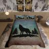 Homewish Wildlife Wolf Duvet Cover SetWoodland Animal For Teens Bedding SetJungle Safari Decor