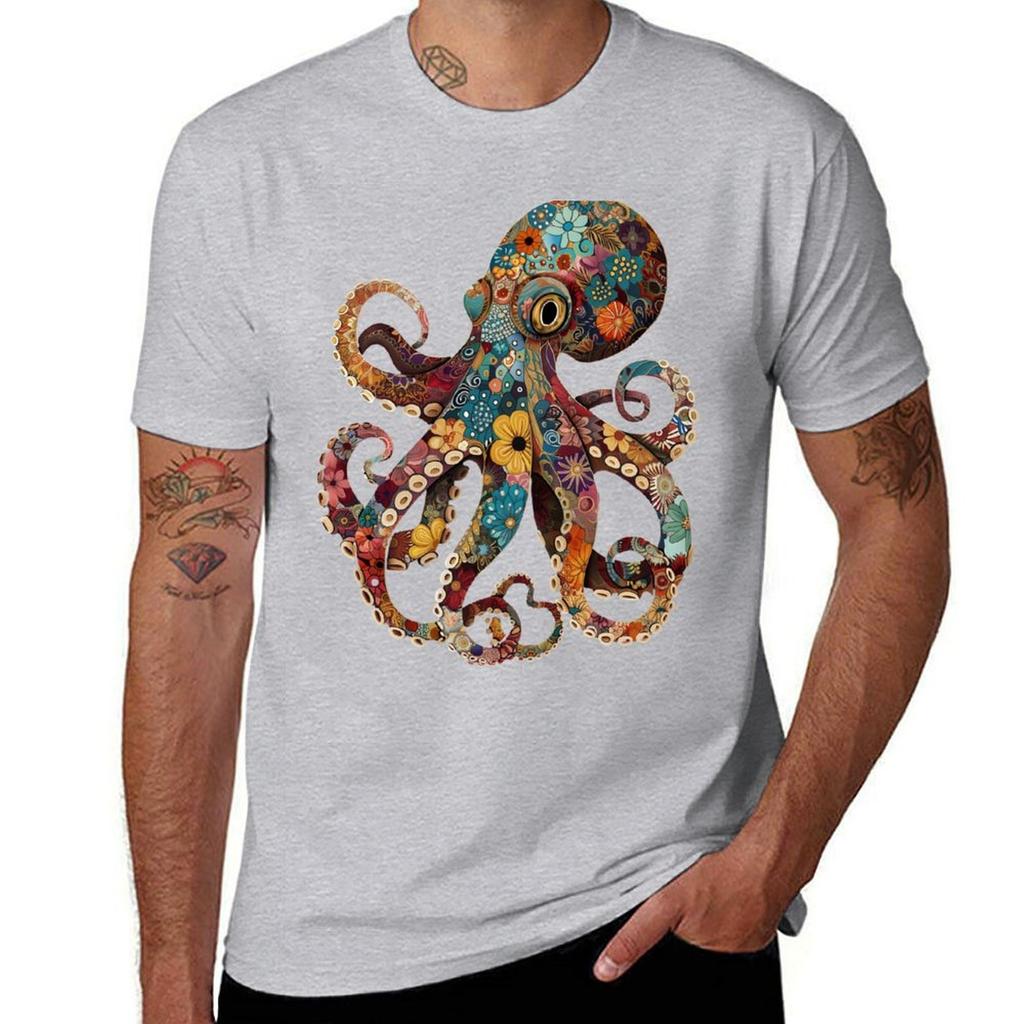 Best Selling Fashino Full Color Octopus TShirt Quick Drying Korean Fashion Summer Tops Aesthetic Clothing Funny T Shirts for Men