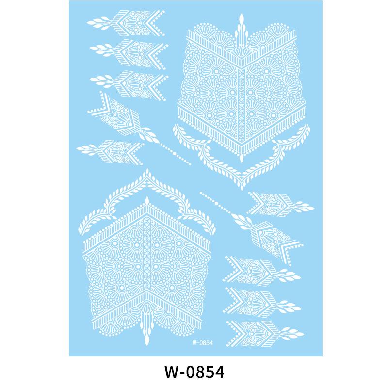 Beauty Sticker White Lace Tattoo Sticker Indian Temporary Tattoo Waterproof Tattoo Sticker