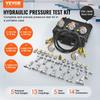 Hydraulic Pressure Test Kit, 10/100/250/400/600bar, 5 Gauges 13 Couplings 14 Tee Connectors 5 Test Hoses, Excavator Hydraulic Test Gauge Set with