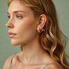 Silver earrings with bows, gold-plated hoops, 925 silver clasps