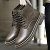 7CM Height Increasing Men Platform Boots Invisible Heel Men Boots Mens Leather Boot Male Elevator Shoes Lift Man Ankle Boots