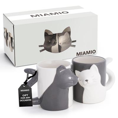 MIAMIO Kyssande Katt Muggar Kattälskare Gåvor för - Set/Kaffekoppar, Män/Kvinnor