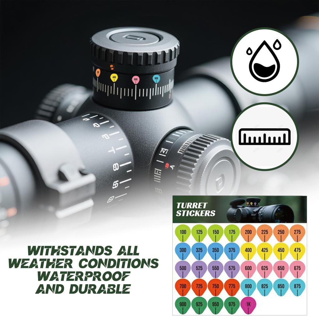 Adhesive Turret Stickers for Scope Marking Range Labels Waterproof Numbered Markers for Precision Shooting Equipment Accessories