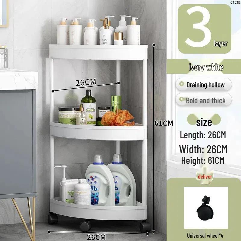 Triangular Bathroom Corner Shelf Rack for Indoor Storage