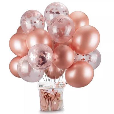 18 inch Champagne Colored Balloons with Gold /& Silver Confetti for Weddings 10 Pack Confetti Balloons Engagement Party