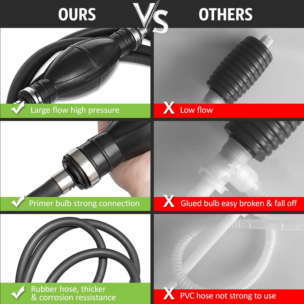 300cm Bootskraftstoffleitung mit Handpumpe Anschlüssen Bootsmotor Kraftstoffschlauch Kraftstoffleitungsbaugruppe Kompatibel mit Außenbordmotoren