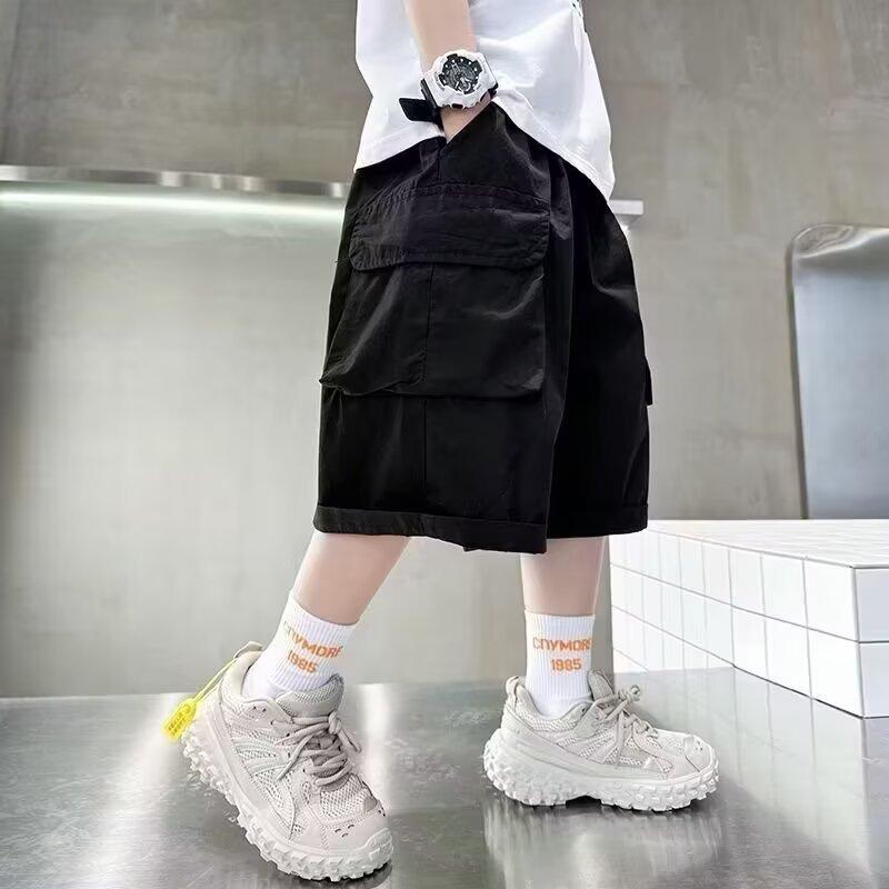 3-14 Years Fashion Summer Boys Shorts Cotton Big Pocket Half Trousers for Kids Children Outdoor Sport Pants