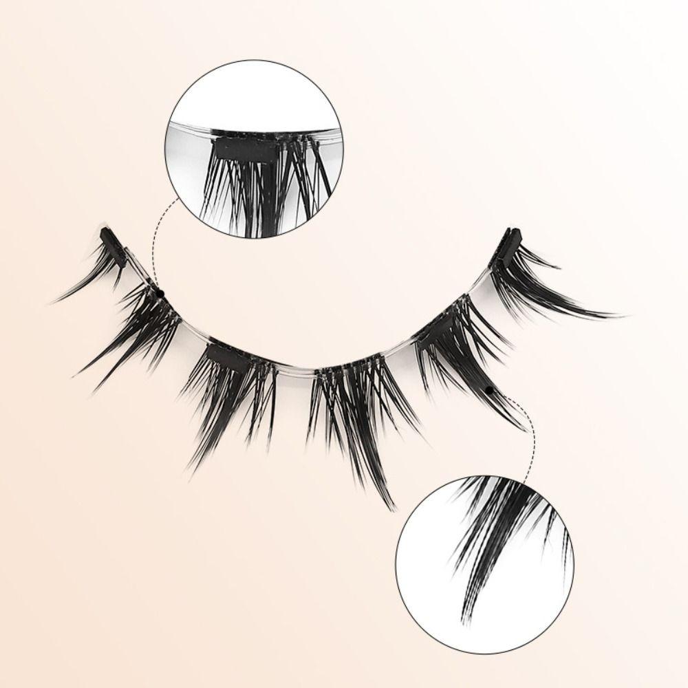 With Mirror Magnetic False Eyelashes Sweet Dual Magnetic Lashes Reusable Eyelash Extension  Girls