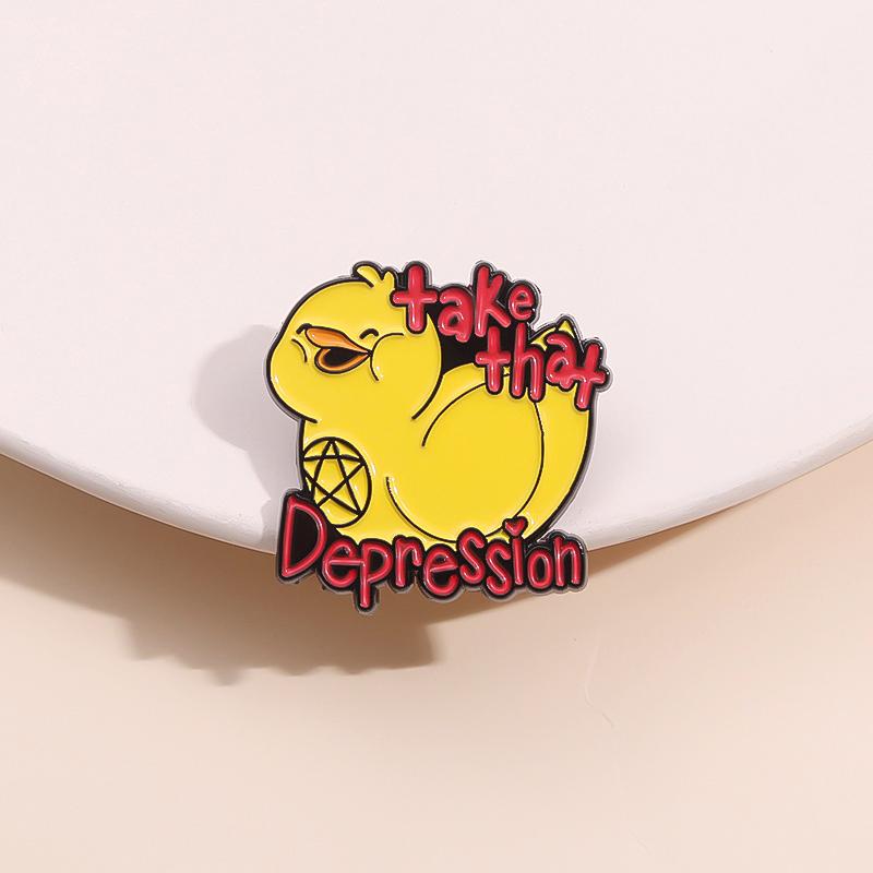Nimm die Ente Emaille-Pins Custom Cartoon Hühner Broschen Anstecknadeln Tier Schmuck Geschenk für Freunde