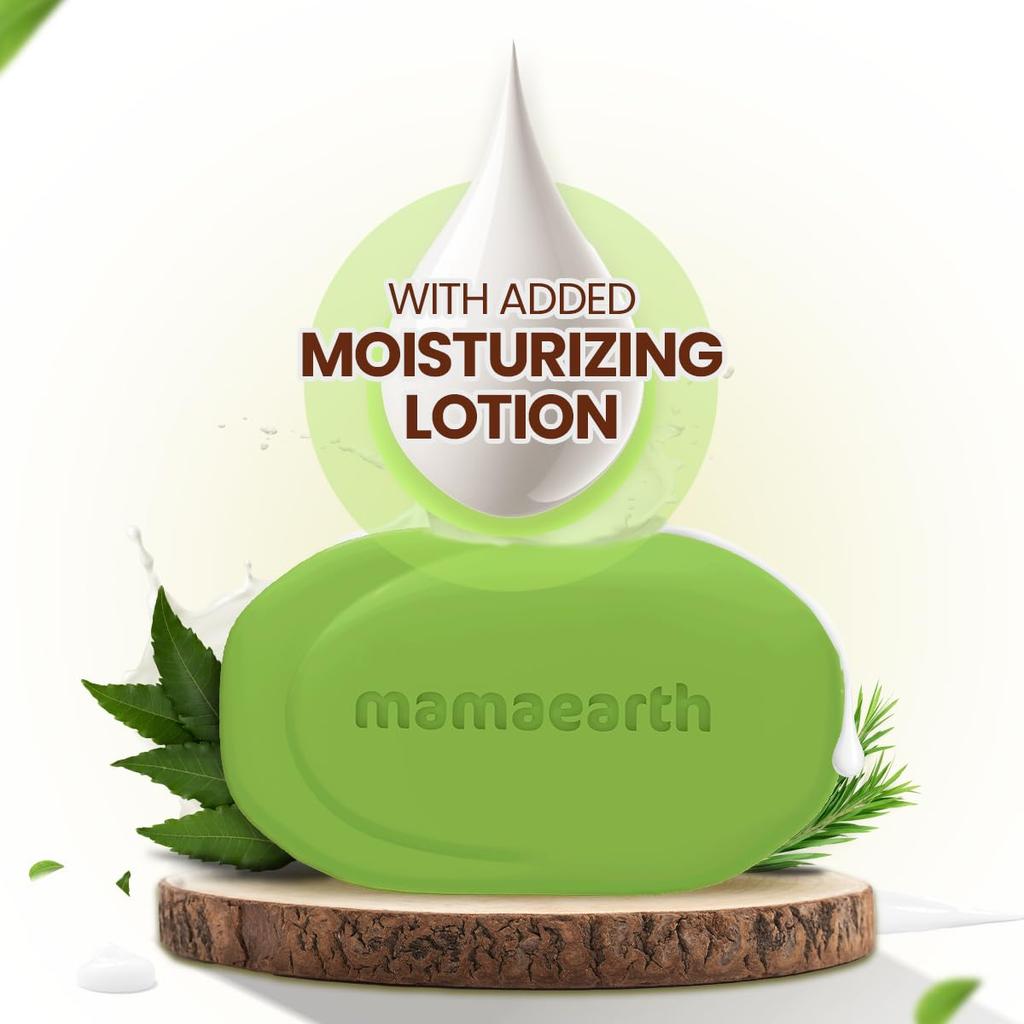 Mamaearth Neem Moisturizing Lotion Soap 125gX4 Pack of 1 Deep Cleansing Skin Purification & Hydration