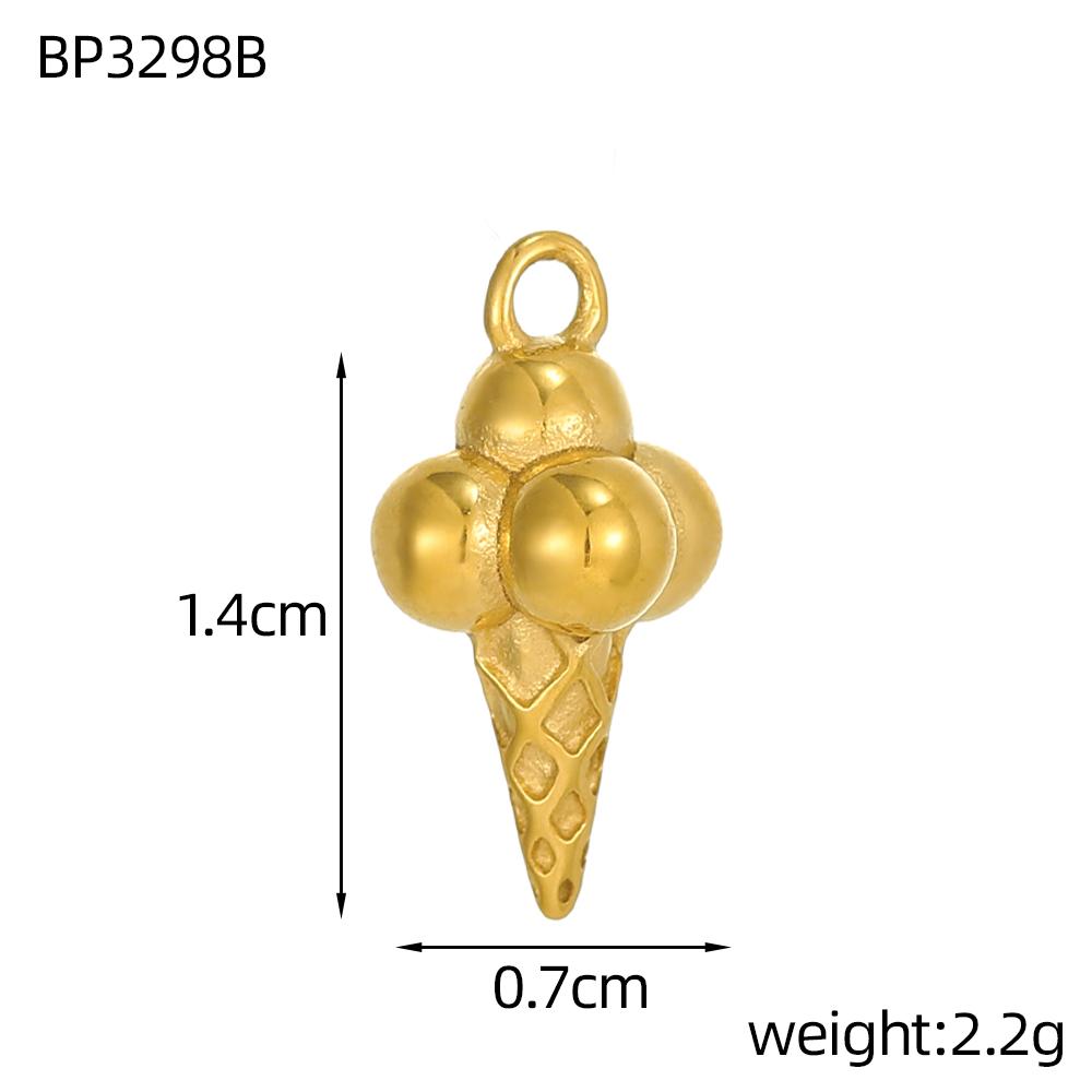 CARLIDANA Neuankunft Mode Edelstahl 3D DIY Obst Donut Anhänger Eiscreme Anhänger für Halskette Vergoldeter Schmuck