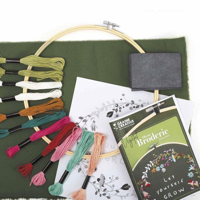 Kit broderie décorative végétale