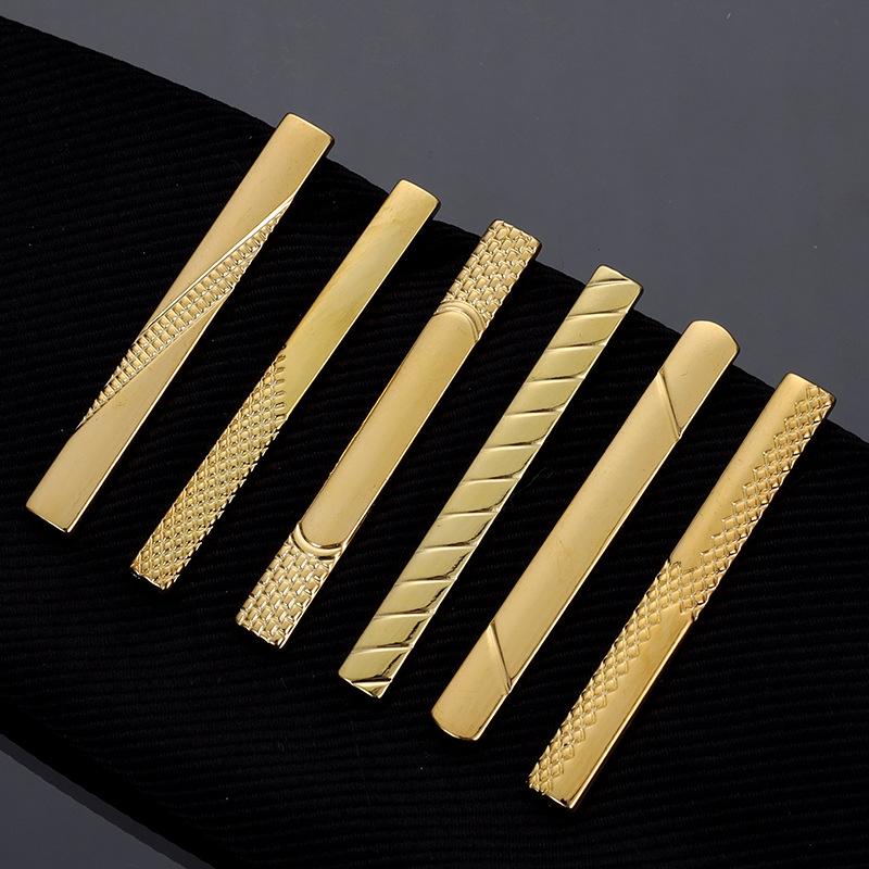 1 Stück Herren Luxus Kleidung Krawattennadel Klassische Goldfarbe Krawattennadelclip Spange Einfacher Schmuck Kragen Zubehör Für Business Hochzeit