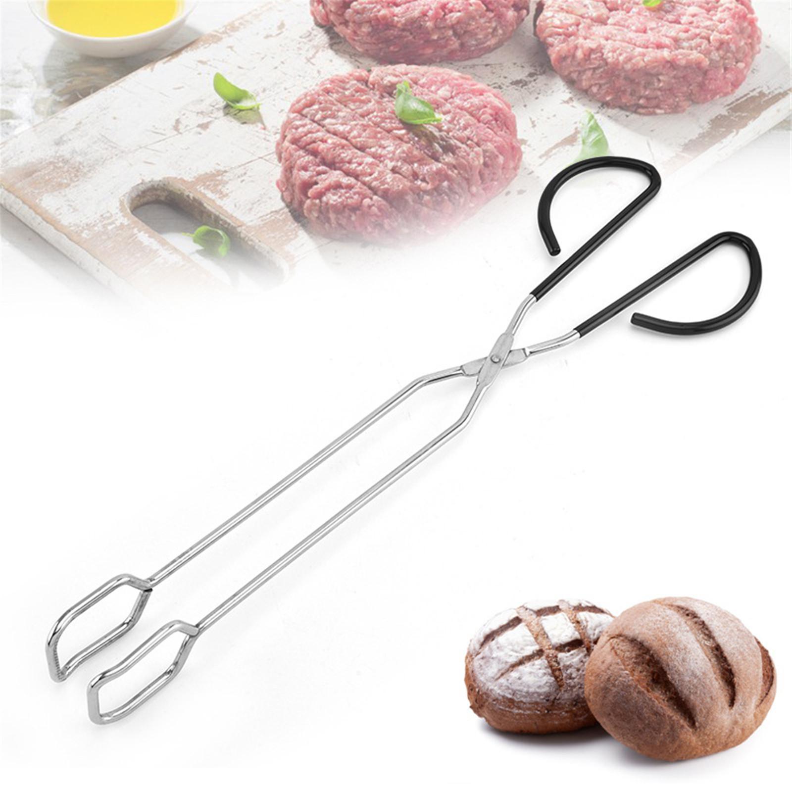 

Extra Long Scissor Tongs Stainless Steel Barbecue Tongs 40cm Black BBQ