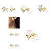 Fashionable European American Style Floral Earrings Beautiful Two-tone Flower Studs For Women