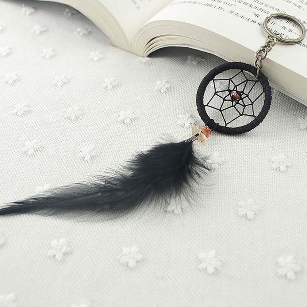 Fashion Dreamcatcher Feather Pendant Alloy Key Ring Exquisite Handbag Decoration
