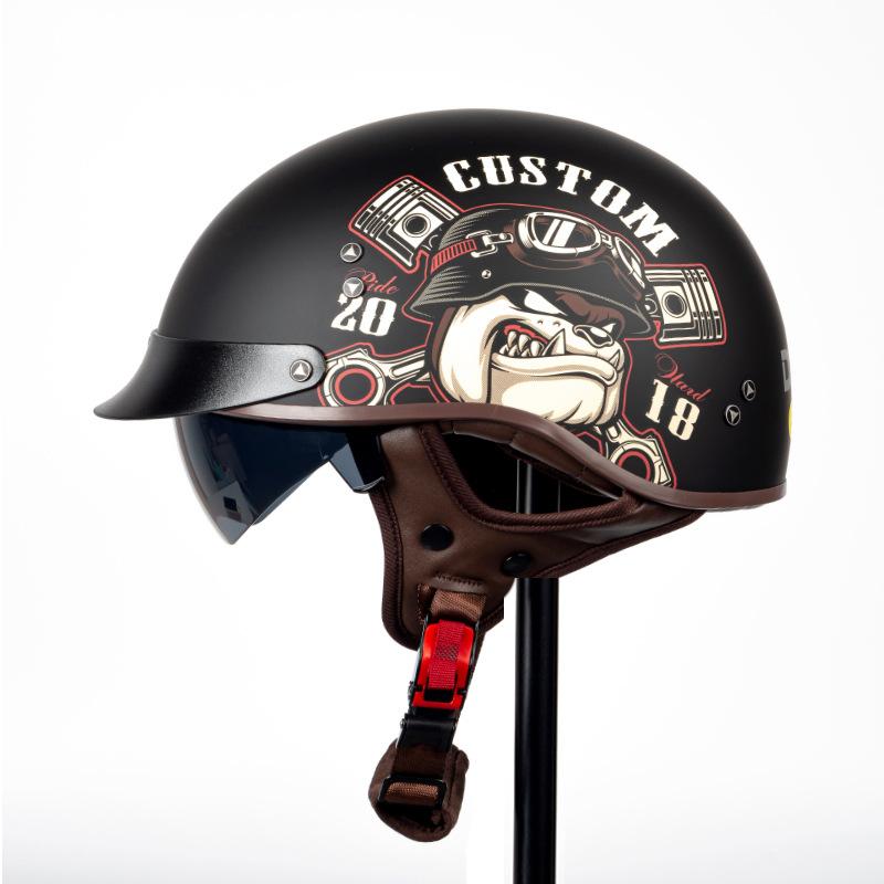 Motorcycle Helmet Retro Half Helmet Unisex Four Seasons Cycling Safety Helmet Cool