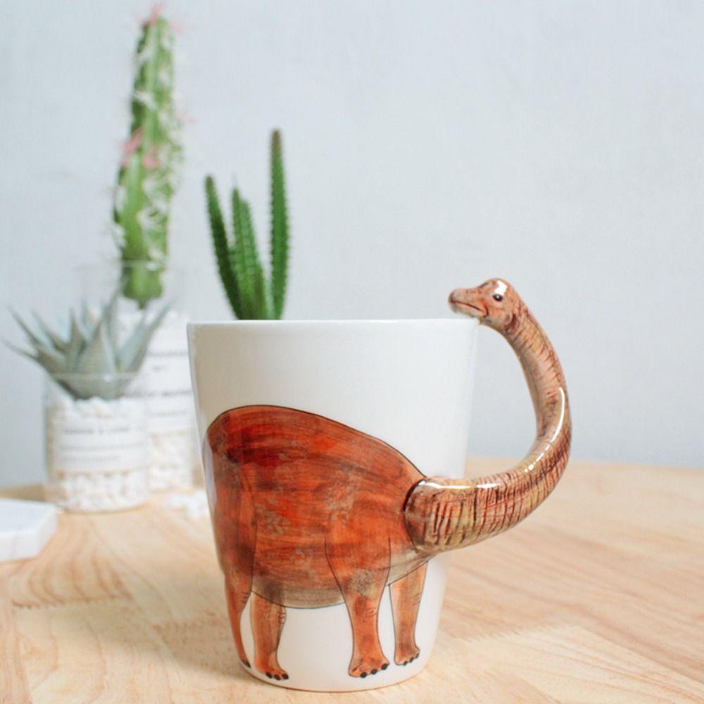 Kubek ceramiczny 3D stereoskopowy nowy z uchwytem malowidła kubek ze zwierzętami triceratops krab kubek śniadaniowy na herbatę/kawę/mleko kubek
